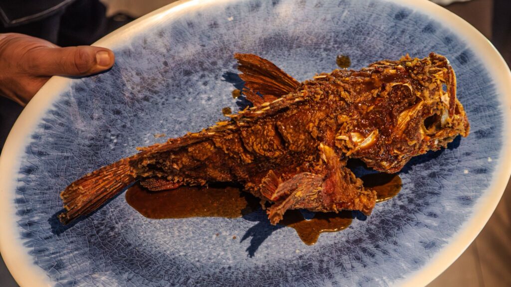 Plato de cabracho frito