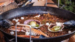 Arroz seco de marisco fresco en Ses Oliveres Port de Sóller